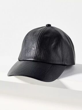 NWT Wyeth Hailey Faux Leather Baseball Cap